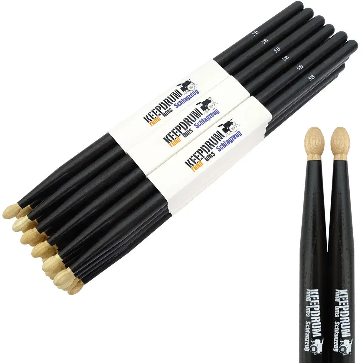 Барабанные палочки keepdrum 5B Black Hickory (12 пар)