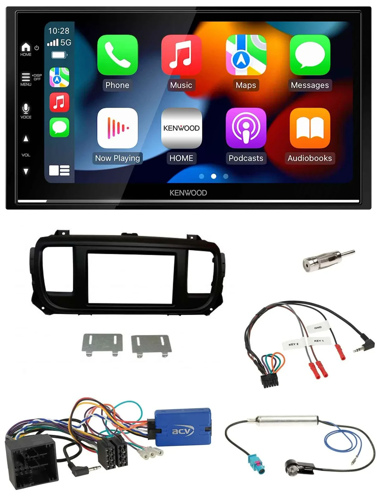 Kenwood DAB USB Bluetooth 2DIN Lenkrad Autoradio für Citroen Spacetourer Jumpy o