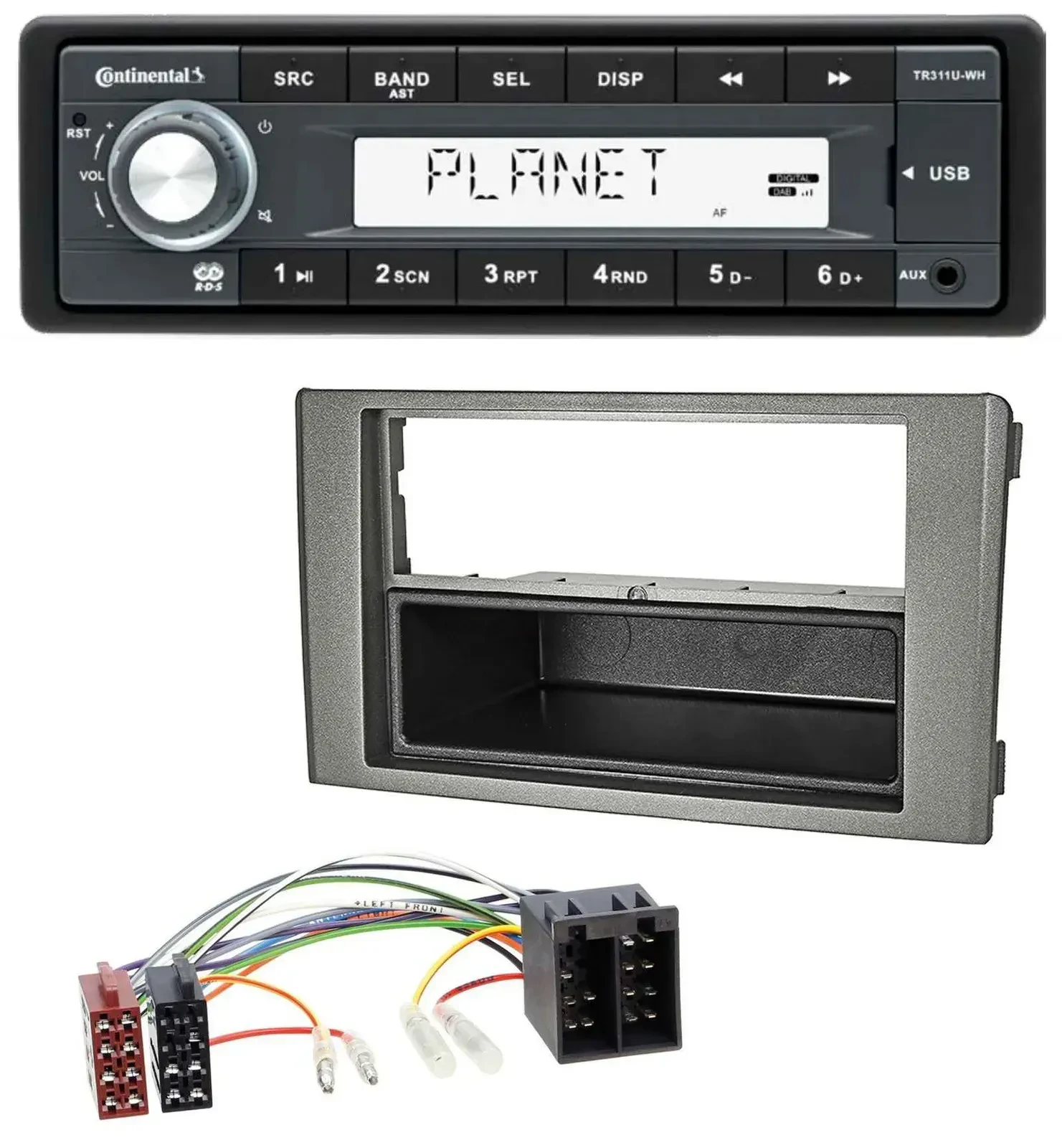 Continental USB MP3 AUX 1DIN Autoradio für Iveco Daily (06-14) dunkelgrau