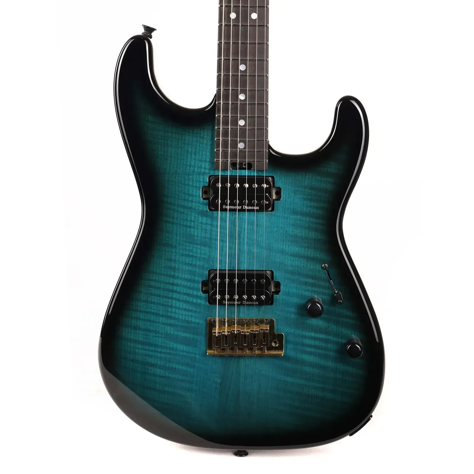 Электрогитара Charvel Custom Shop San Dimas H-H, 25.5", тремоло, Trans Aqua Burst