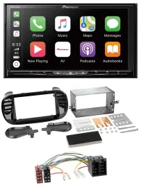 Pioneer 2DIN MP3 USB DAB DVD Bluetooth Autoradio für Fiat 500 bis 2012 glänzend