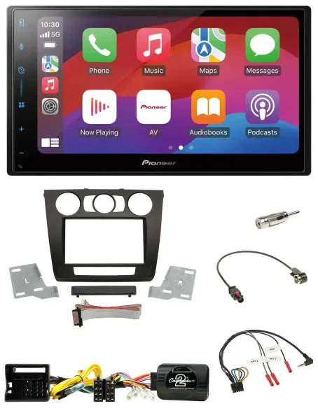 Pioneer DAB USB Lenkrad Bluetooth 2DIN Autoradio für BMW 1er man. Klima E87/E88/