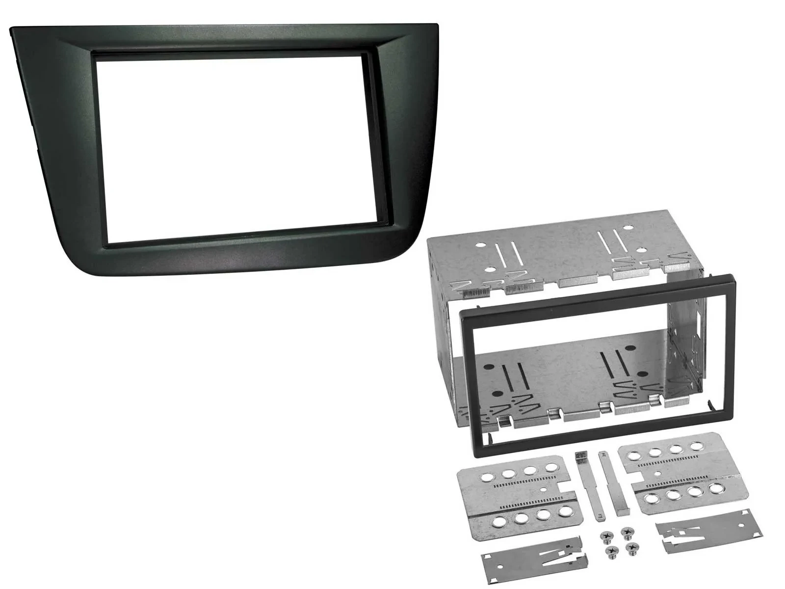Einbaurahmen Set Doppel DIN Autoradio für Seat Altea Toledo schwarz