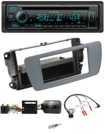 Автомагнитола Kenwood Bluetooth, DAB, CD, USB, поддержка управления на руле, для Seat Ibiza, серый