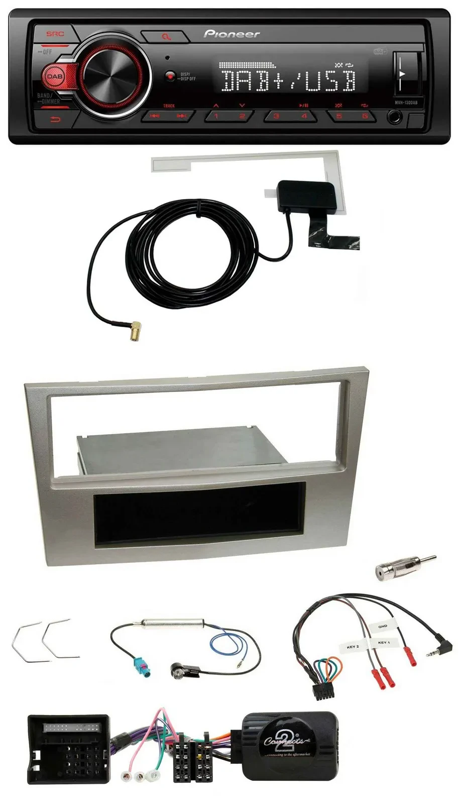 Pioneer 1DIN MP3 DAB USB Lenkrad Autoradio für Opel Zafira B Astra H Corsa D sat