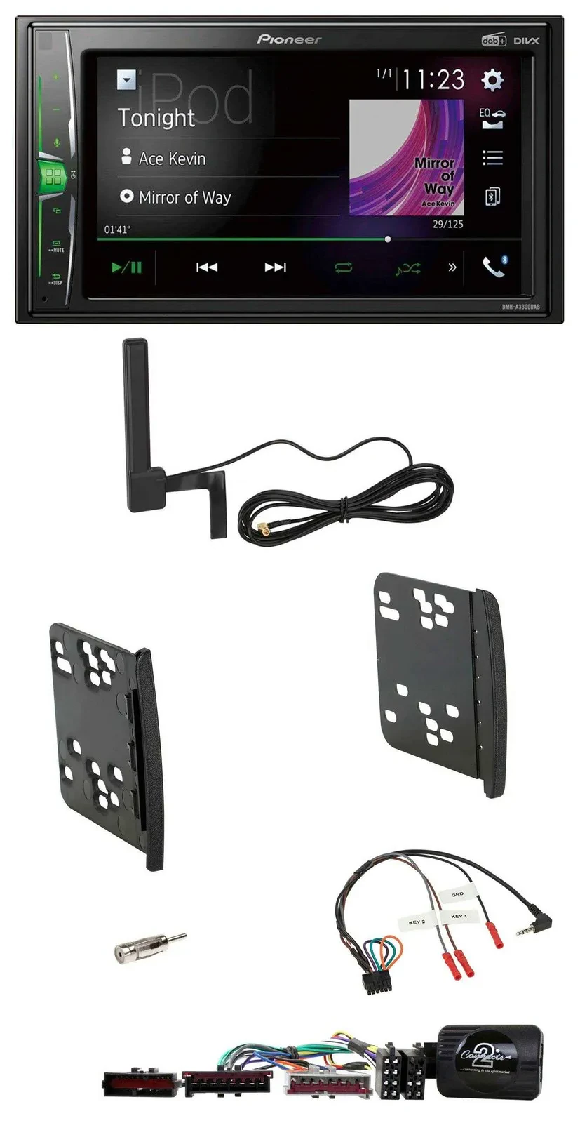 Pioneer MP3 DAB Lenkrad 2DIN Bluetooth Autoradio für Ford Focus Galaxy Mondeo