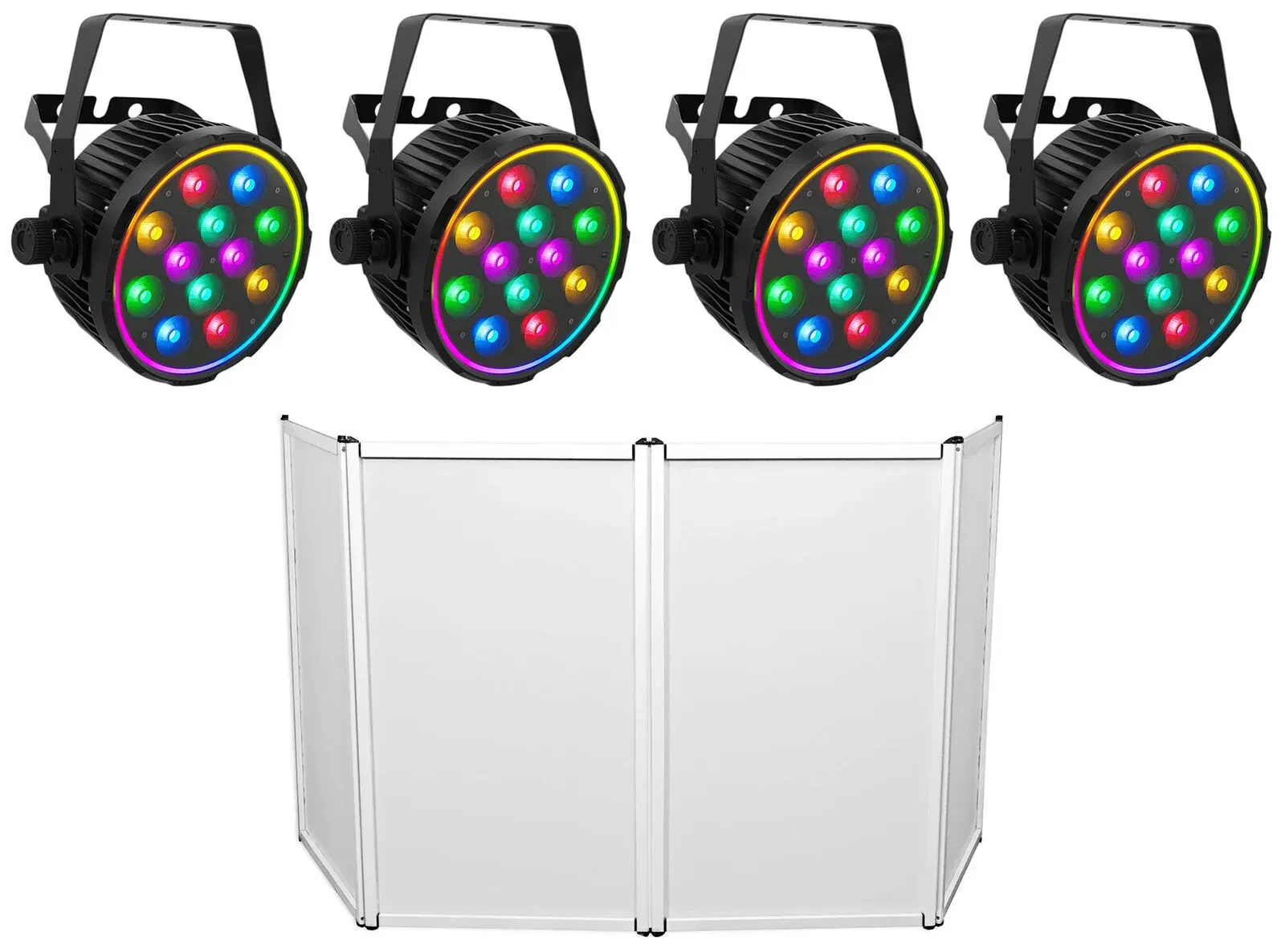 Светодиодный прибор Chauvet DJ SlimPAR Pro Pix RGBAW+UV LED DMX с фасадом (4 штуки)