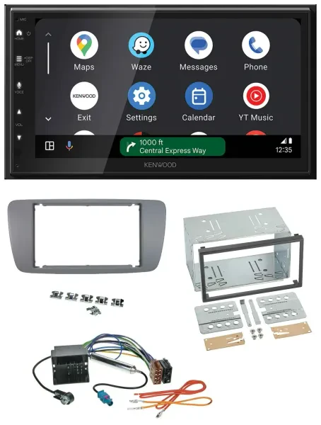 Kenwood DAB Bluetooth USB MP3 2DIN Autoradio für Seat Ibiza ab 08 conemaragrau