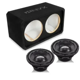 NVX NE102S Dual 10" Sealed 3/4" MDF Subwoofer Enclosure w/ 10" D4  Subwoofer