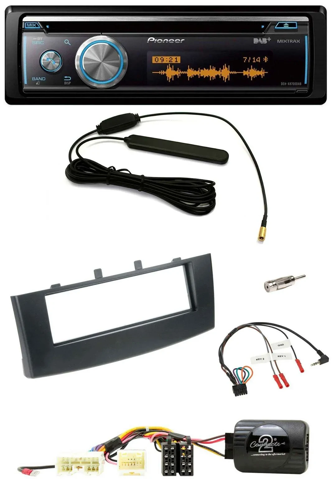 Pioneer CD USB Bluetooth DAB Lenkrad Autoradio für Mitsubishi Colt 2008-2012