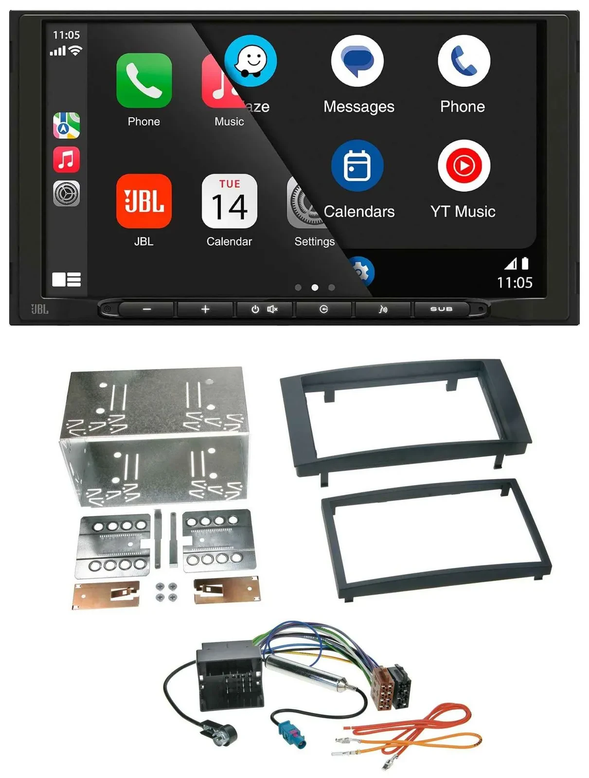 JBL MP3 DAB Bluetooth USB 2DIN Autoradio für VW Touareg T5 Caravelle Multivan 02