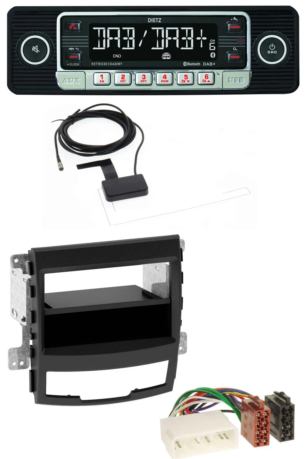 Dietz DAB Bluetooth USB MP3 Autoradio für SsangYong Korando CK 2010-2013
