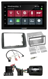 Blaupunkt DAB Bluetooth USB Lenkrad 2DIN Autoradio für Fiat Panda 2004-2007 grau