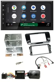 Kenwood DAB Bluetooth USB Lenkrad 2DIN Autoradio für Seat Ibiza ab 08 Klavierlac