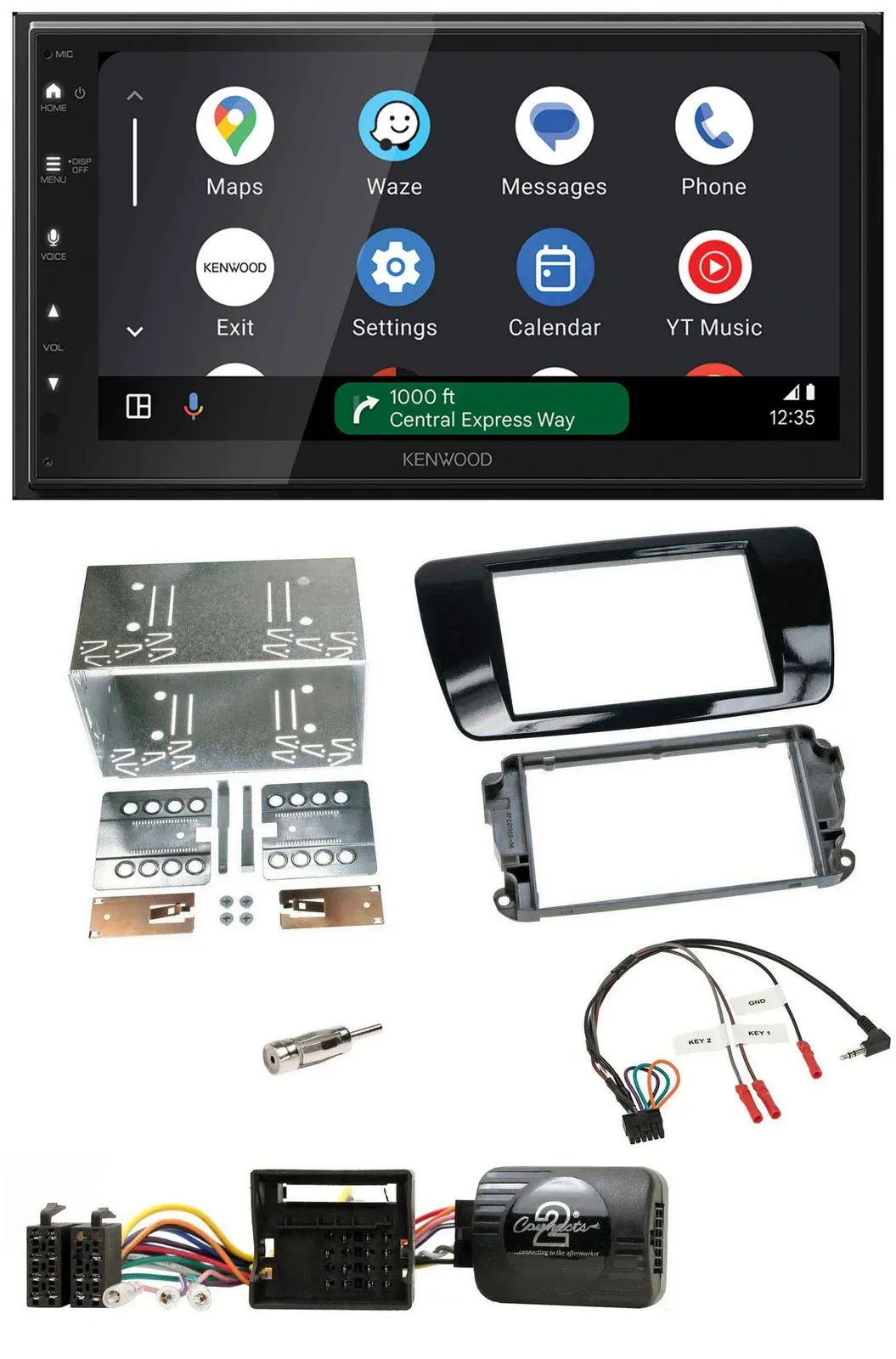 Kenwood DAB Bluetooth USB Lenkrad 2DIN Autoradio für Seat Ibiza ab 08 Klavierlac