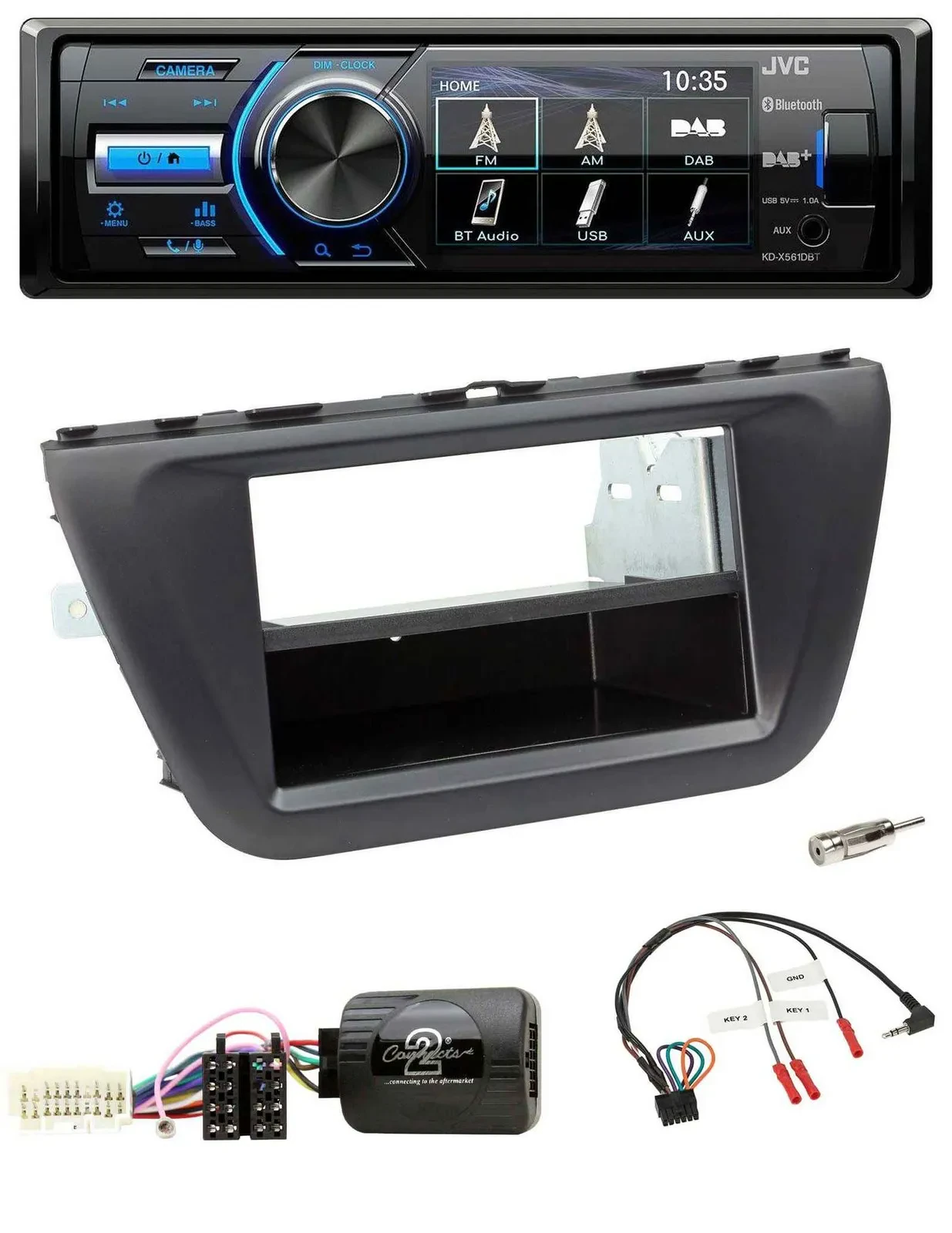 JVC Bluetooth Lenkrad USB DAB Autoradio für Suzuki SX4 (ab 2013)