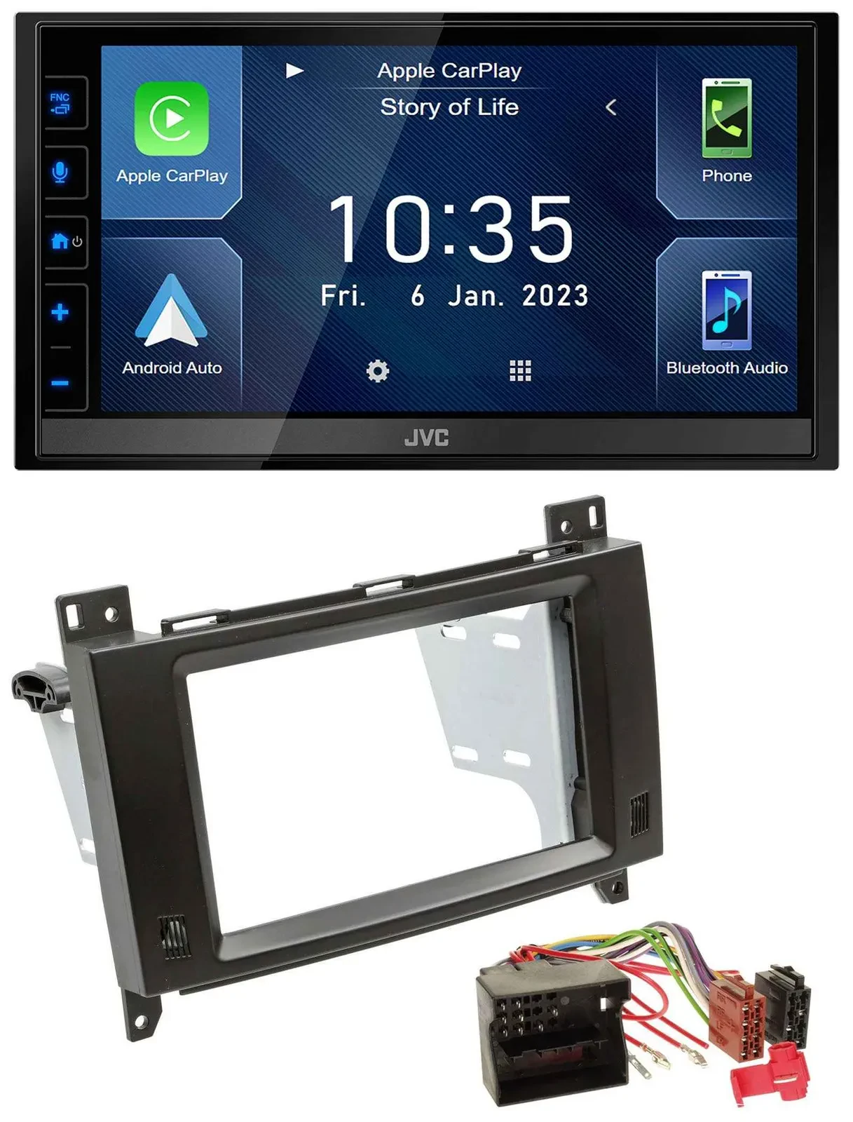 JVC DAB Bluetooth MP3 USB 2DIN Autoradio für Mercedes B- A-Klasse 04-12 schwarz