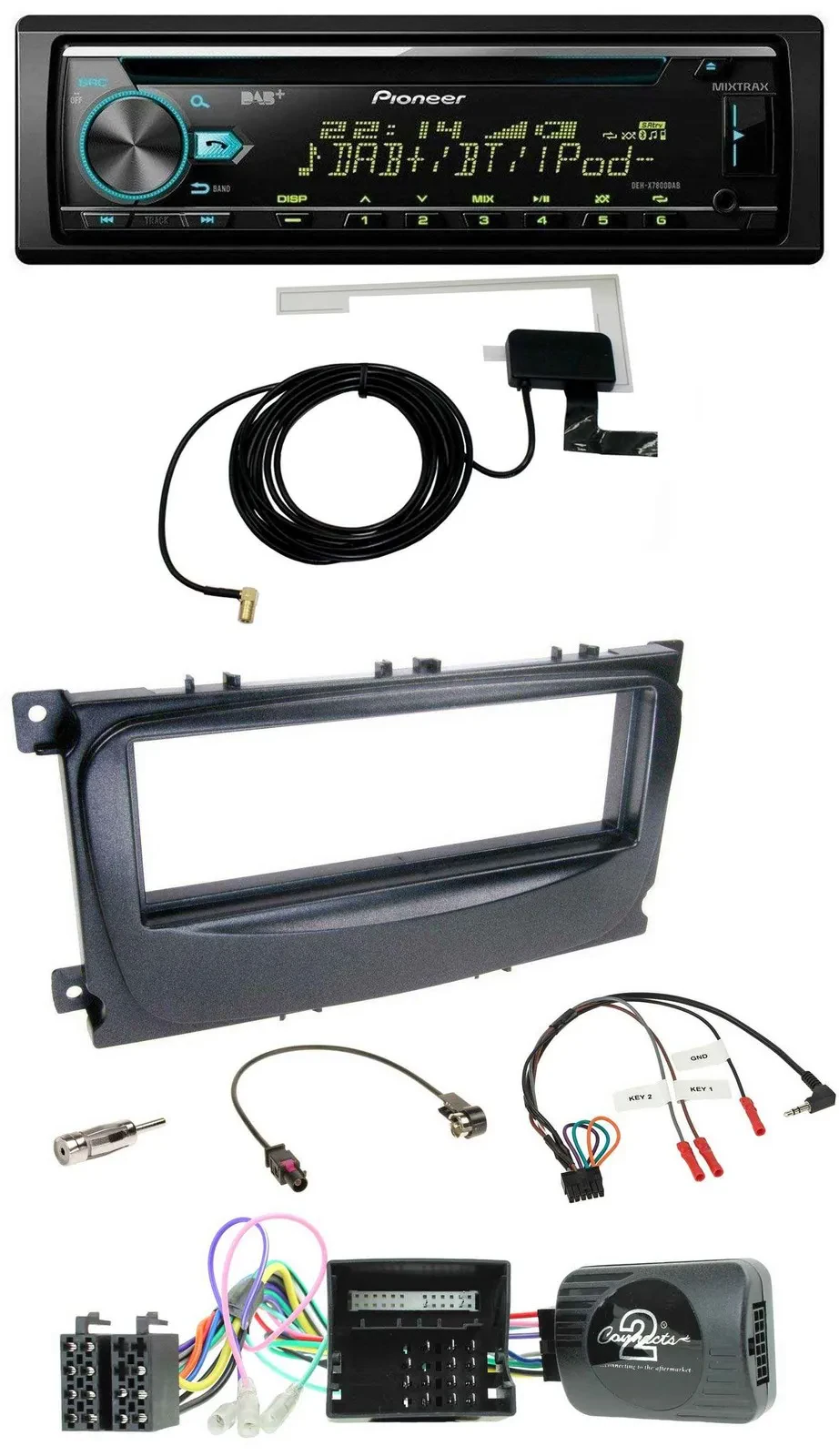 Pioneer MP3 Lenkrad CD USB DAB Autoradio für Ford Mondeo S-Max 2007-14 Can-Bus s