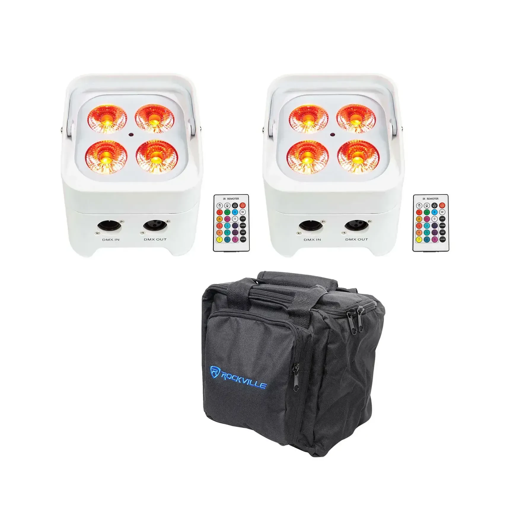 Светодиодный прибор Rockville BEST PAR 50 White с чехлом (пара)