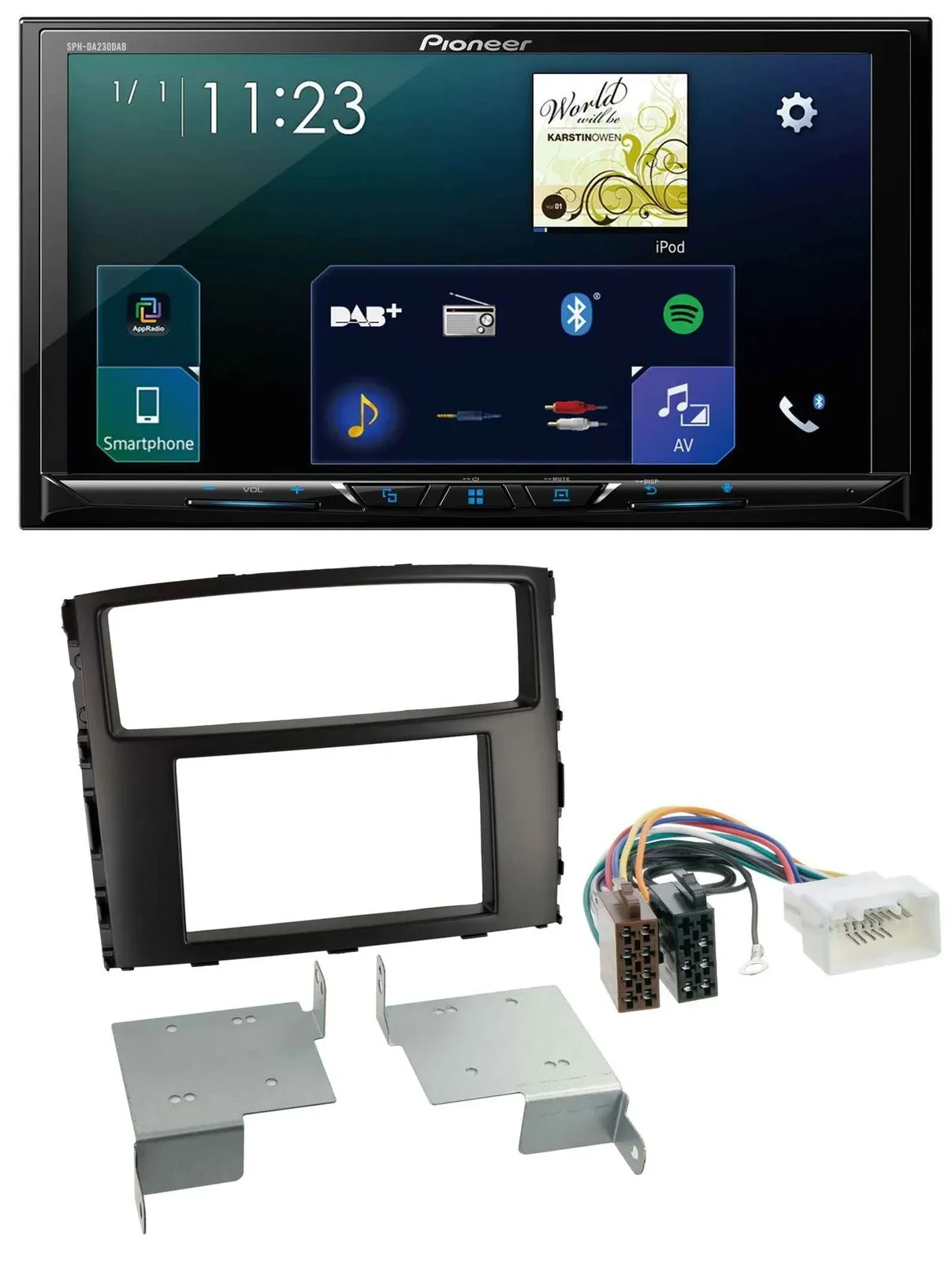 Автомагнитола Pioneer 2-DIN Bluetooth USB DAB MP3 для Mitsubishi Pajero (Shogun) с 2014