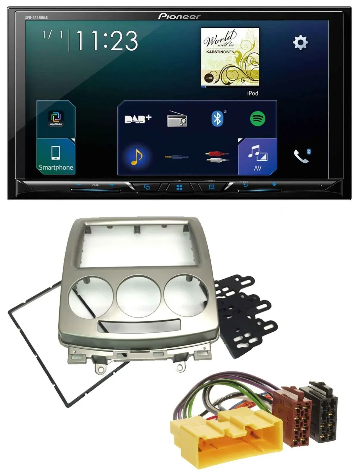 Pioneer MP3 Bluetooth USB 2DIN DAB Autoradio für Mazda 5 (CR, 2005-2010)