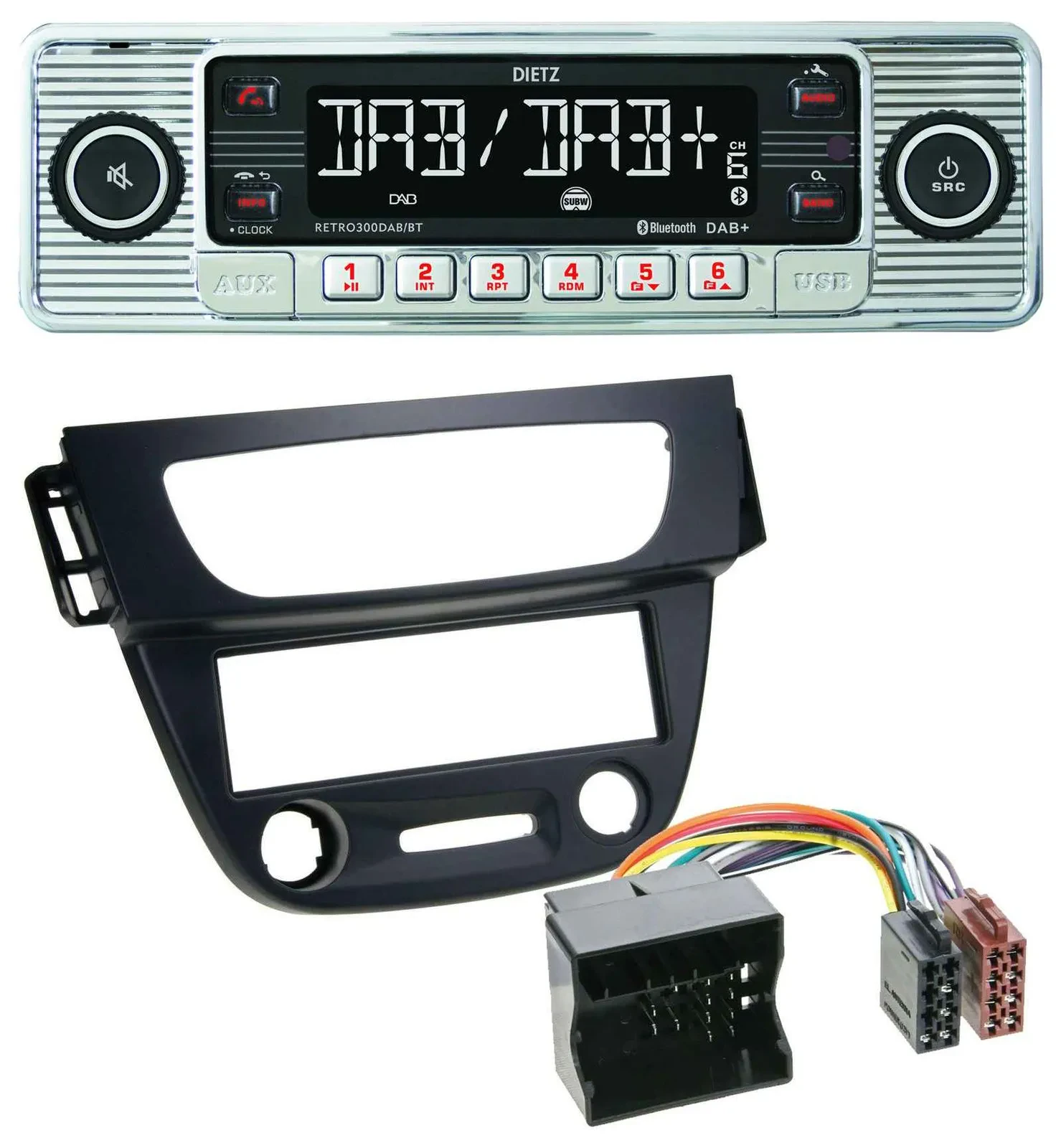 Dietz Bluetooth MP3 DAB USB Autoradio für Renault Megane 3 09-14 Quadlock schwar