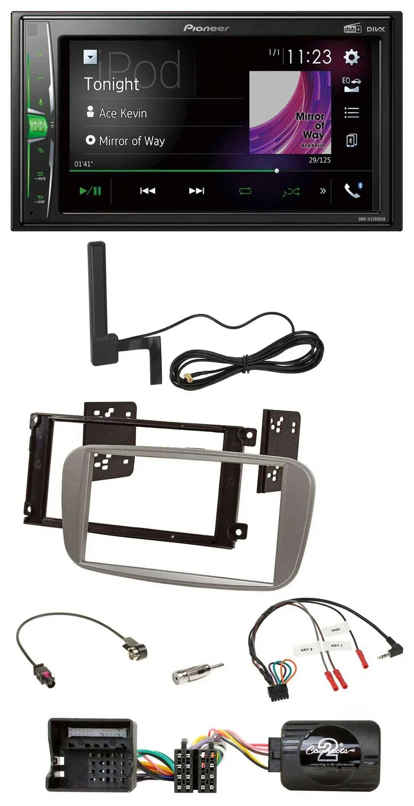 Pioneer MP3 DAB Lenkrad 2DIN Bluetooth Autoradio für Ford Mondeo S-Max ab 07 sil