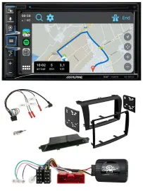 Alpine DAB TMC Bluetooth 2DIN USB Lenkrad Navigation für Mazda 3 2003-2009 schwa