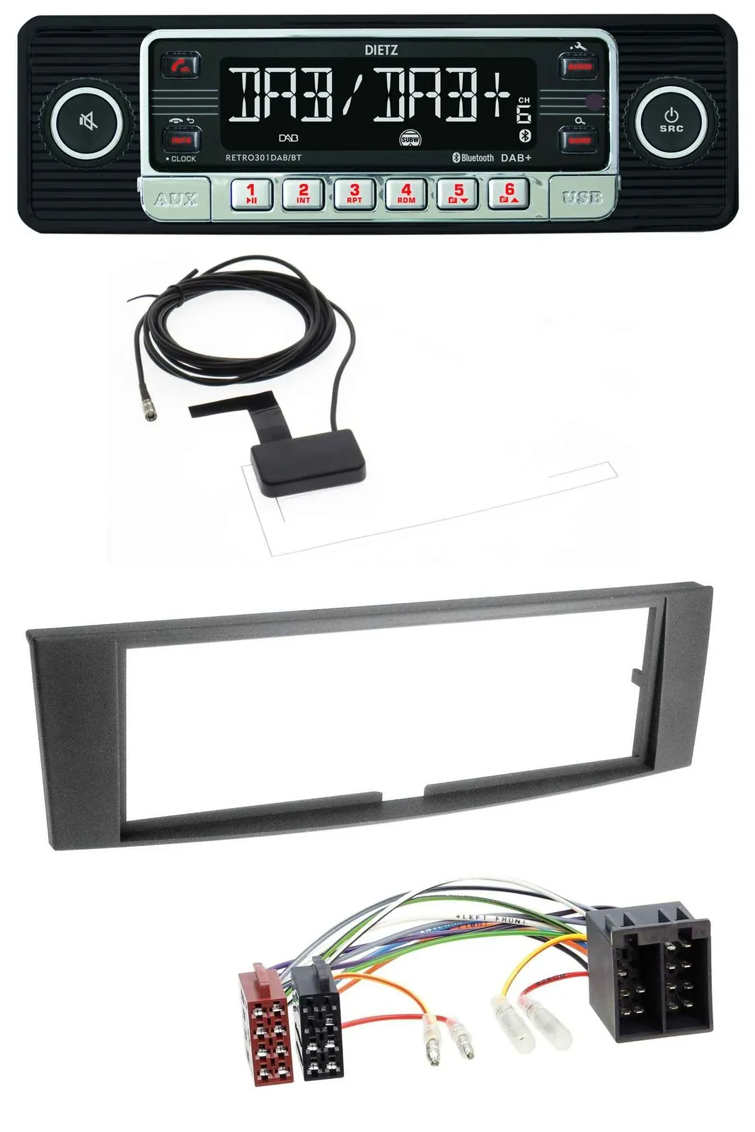 Dietz DAB Bluetooth USB MP3 Autoradio für Renault Laguna II (2005-2008)