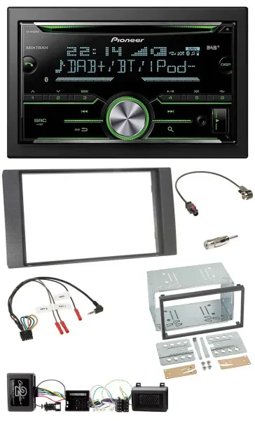 Pioneer Bluetooth Lenkrad DAB 2DIN USB CD Autoradio für Ford Kuga 08-12 anthrazi
