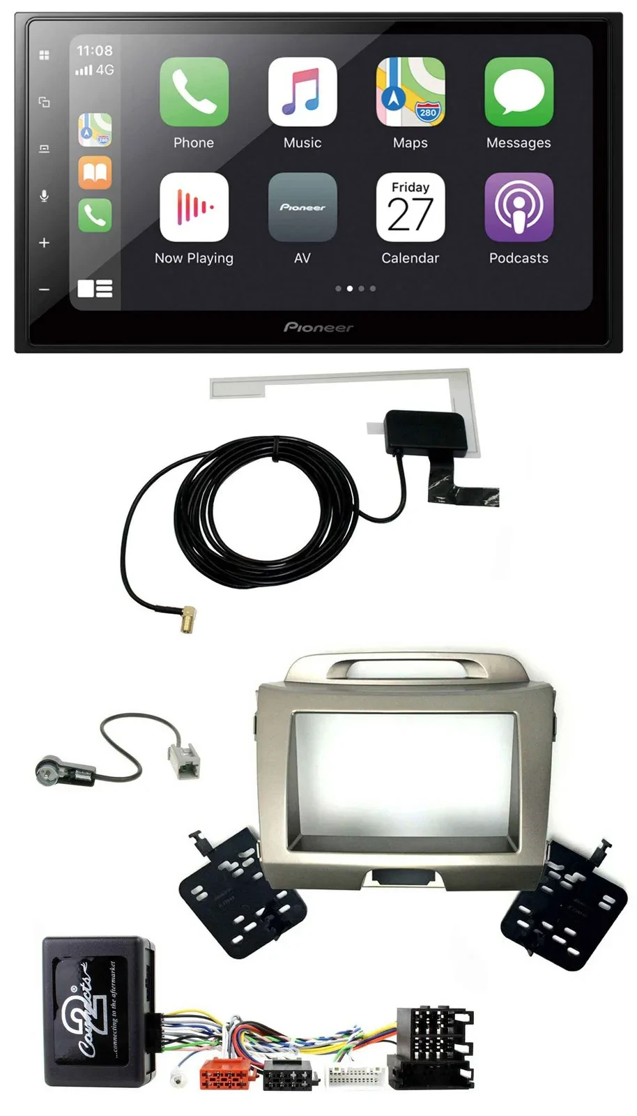 Автомагнитола Pioneer для Kia Sportage 3 (2010–2015) 2DIN, USB, Bluetooth, DAB, навигация, поддержка управления на руле