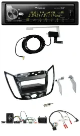 Автомагнитола для Ford C-Max/Kuga Pioneer Bluetooth DAB USB, поддержка управления на руле, черный (рояльный лак)