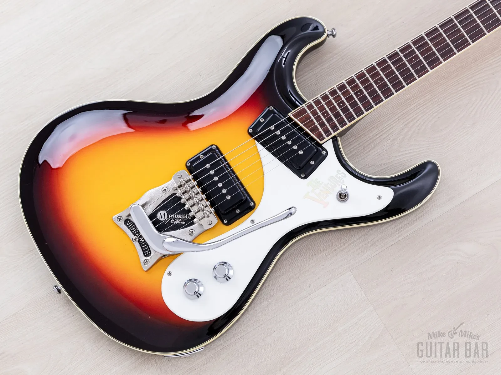 1990s Mosrite Ventures Model '63 Vintage Reissue Sidejack Sunburst