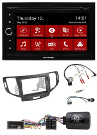 Blaupunkt 2DIN Lenkrad Bluetooth USB TMC DAB Navigation für Honda Accord 2008-20