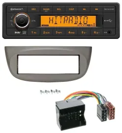 Continental 1DIN DAB MP3 AUX USB Autoradio für Renault Twingo 07-14 beige-grau