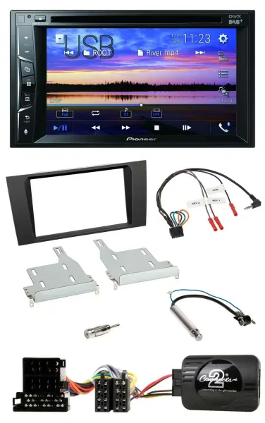 Pioneer Bluetooth 2DIN USB DVD DAB Lenkrad Autoradio für Audi A4 1999-2001
