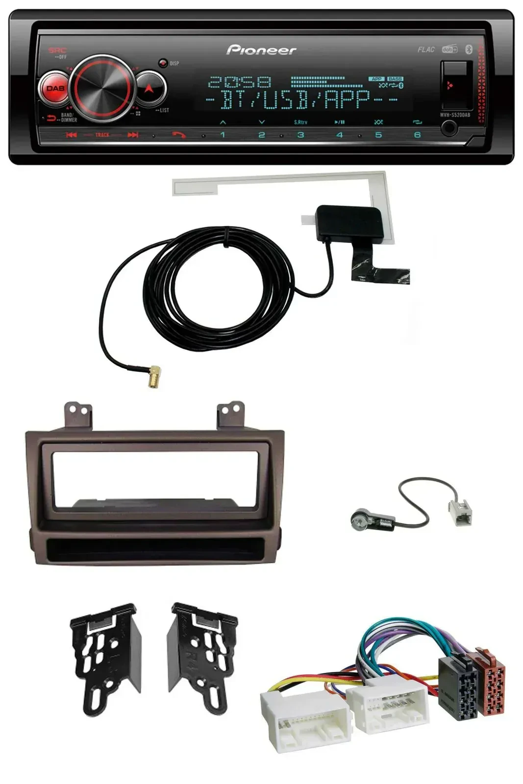 Автомагнитола Pioneer Bluetooth, DAB, USB, MP3 для Hyundai Sonata (с 2009), цвет темно-коричневый металлик