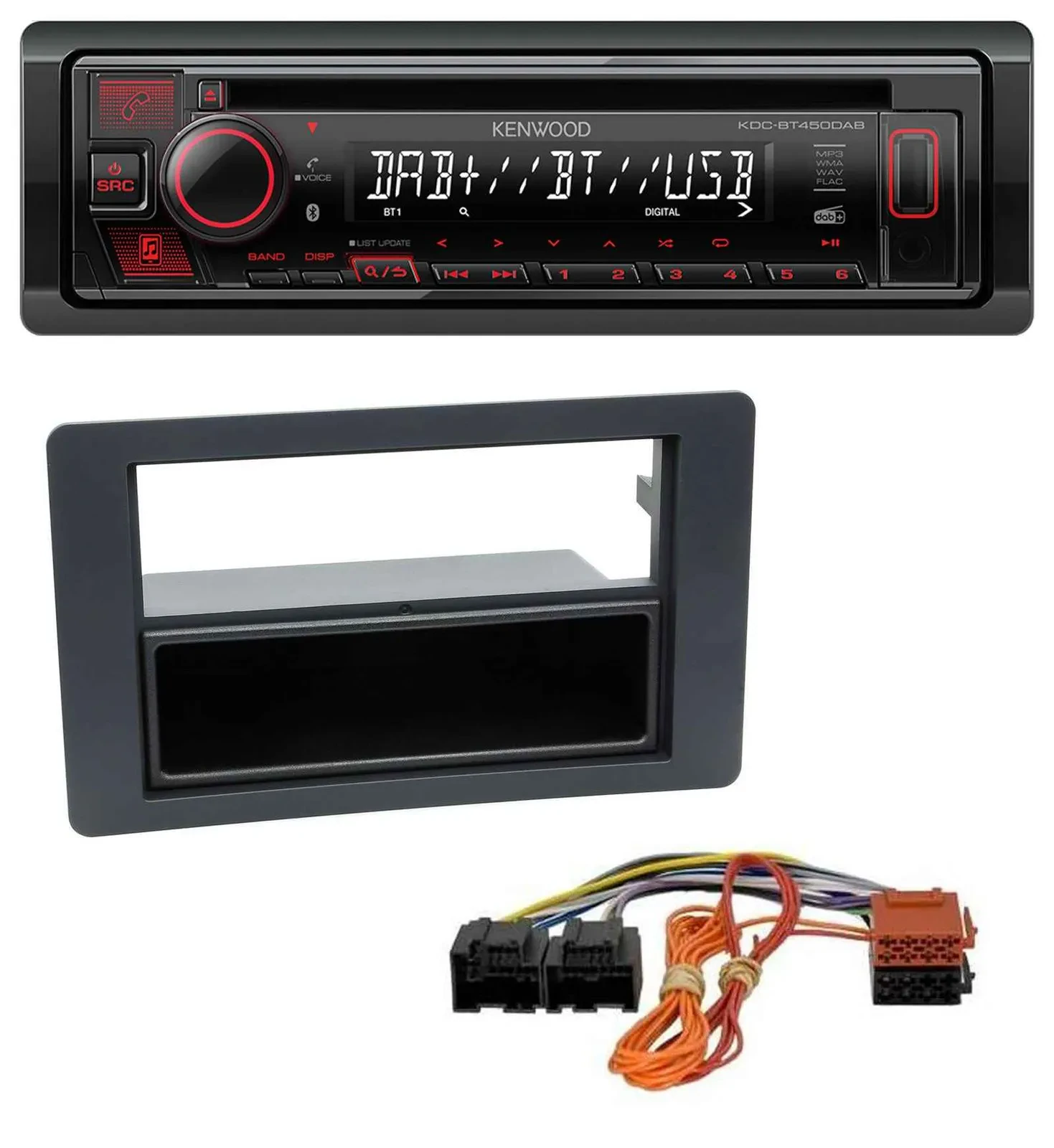 Kenwood MP3 CD USB Bluetooth DAB Autoradio für Saab 9.5 (ab 2005)