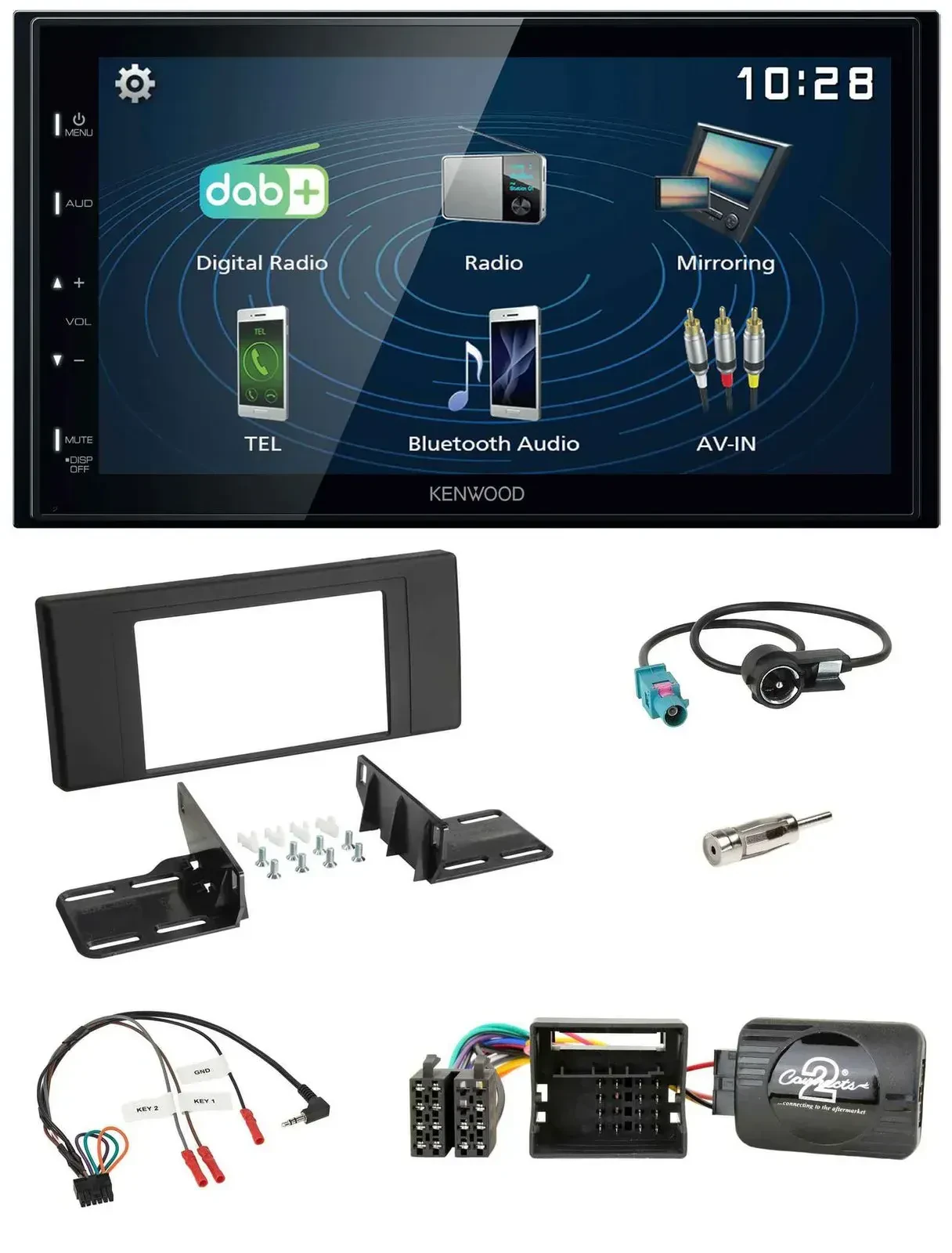 Автомагнитола Kenwood 2DIN Bluetooth USB DAB для BMW X5 E53 (2000–2006)
