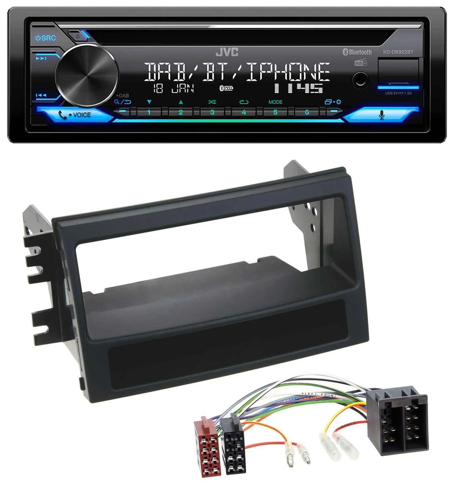 JVC Bluetooth MP3 USB DAB CD Autoradio für Kia Soul (AM, 2008-2011)
