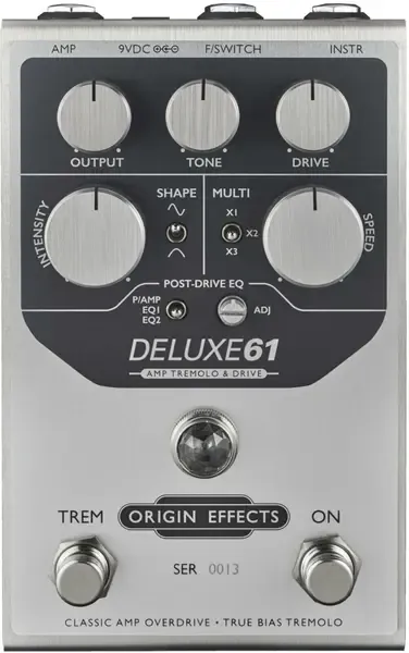 Педаль эффектов для электрогитары Origin Effects DELUXE61 Amp Tremolo & Drive Pedal