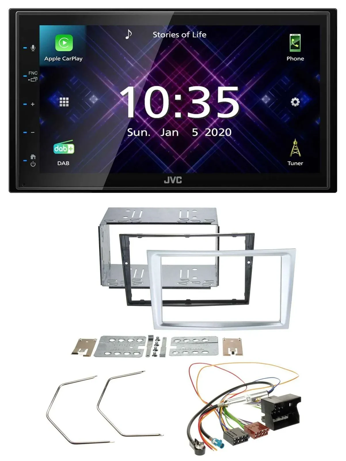 JVC DAB 2DIN MP3 Bluetooth USB Autoradio für Opel Astra H Zafira B Corsa D matt-