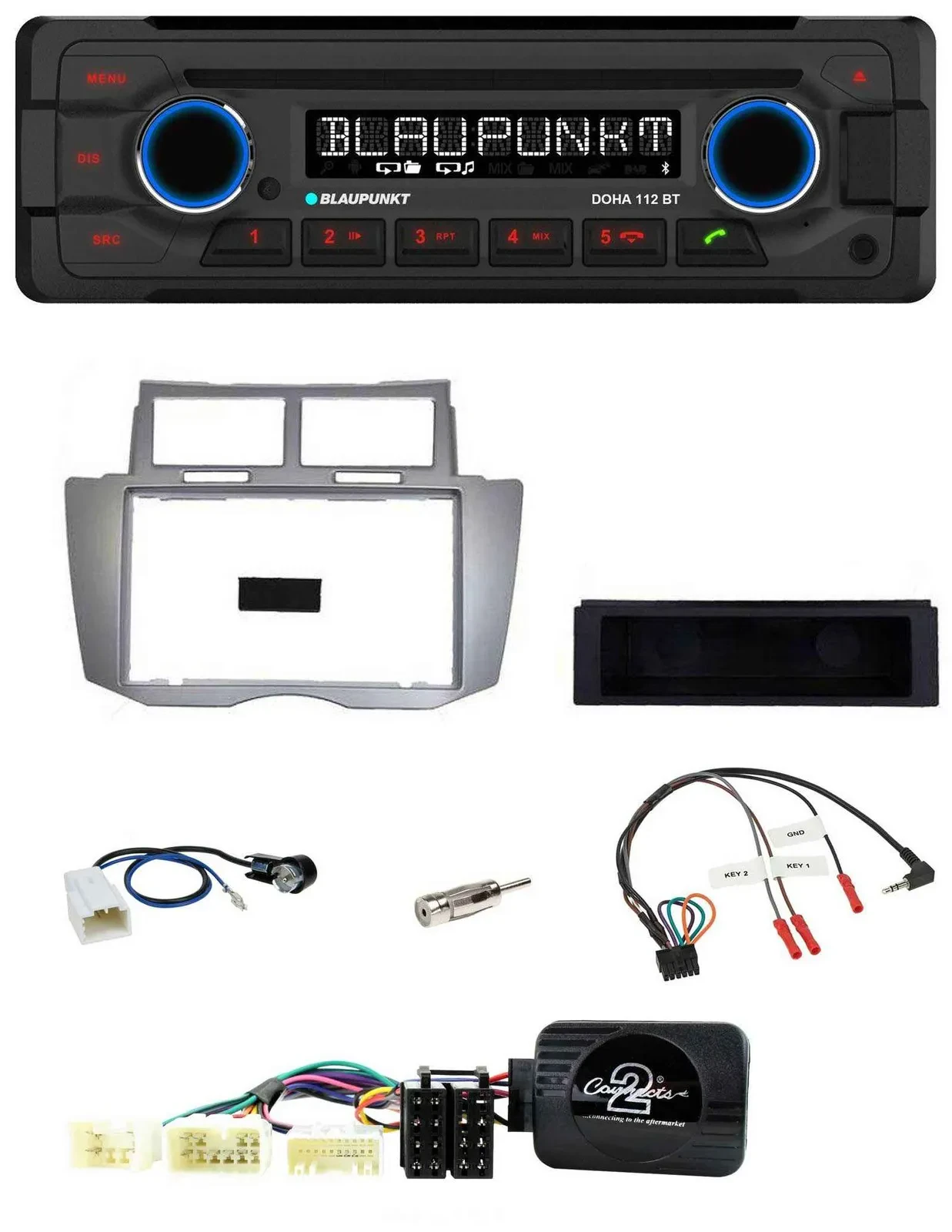 Blaupunkt Lenkrad MP3 CD Bluetooth USB Autoradio für Toyota Yaris 2007-2011 silb