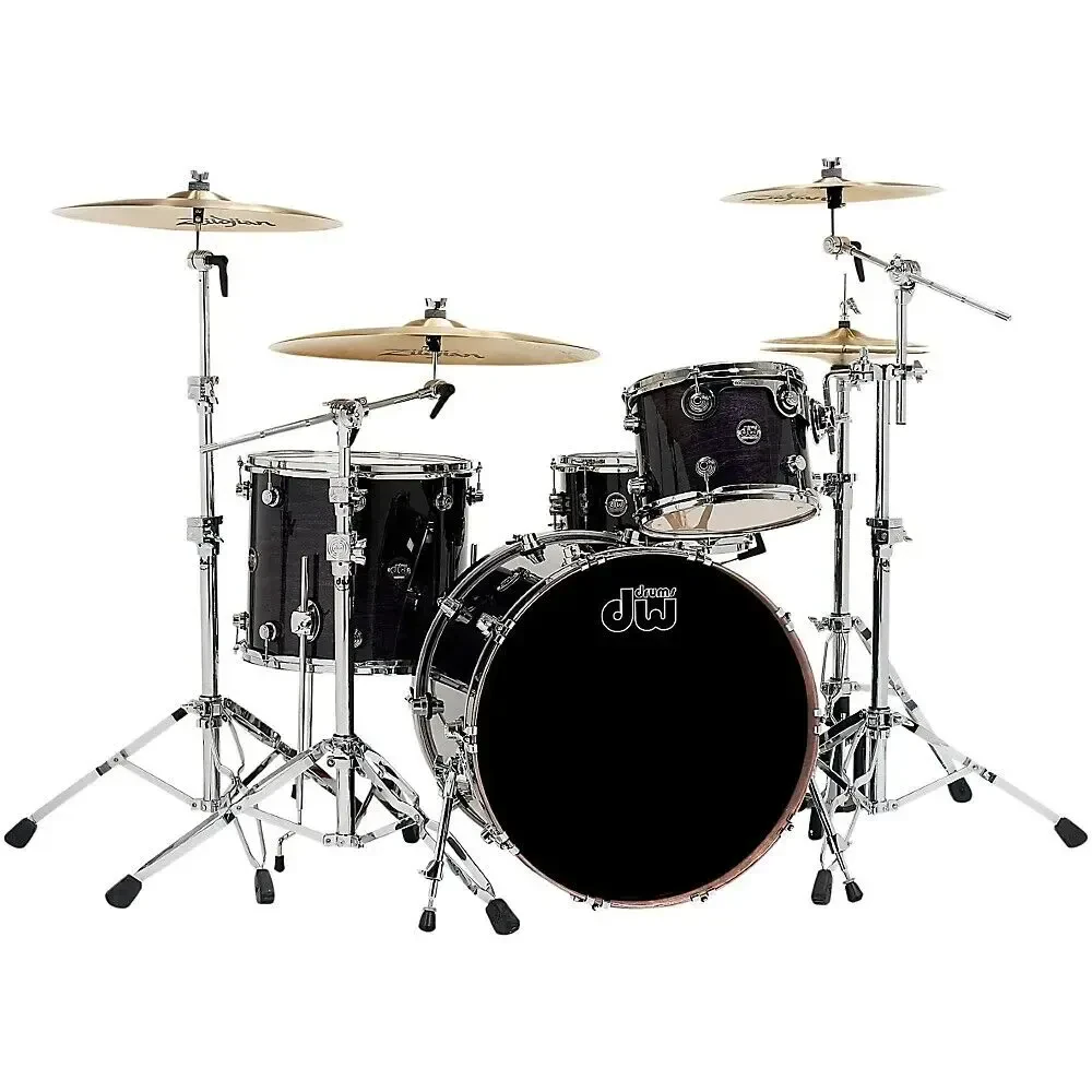 ударная установка акустическая DW Performance Series 4-Piece Shell Pack Ebony Stain Lacquer w/ Chrome Hardware