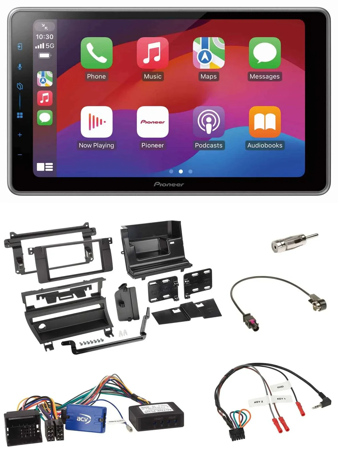 Pioneer Lenkrad USB DAB Bluetooth 2DIN Autoradio für BMW 3er E46 02-06 1 Schalte