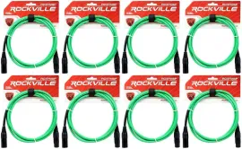 Микрофонный кабель Rockville RCXFM6P-G Green 1.8 м (8 штук)