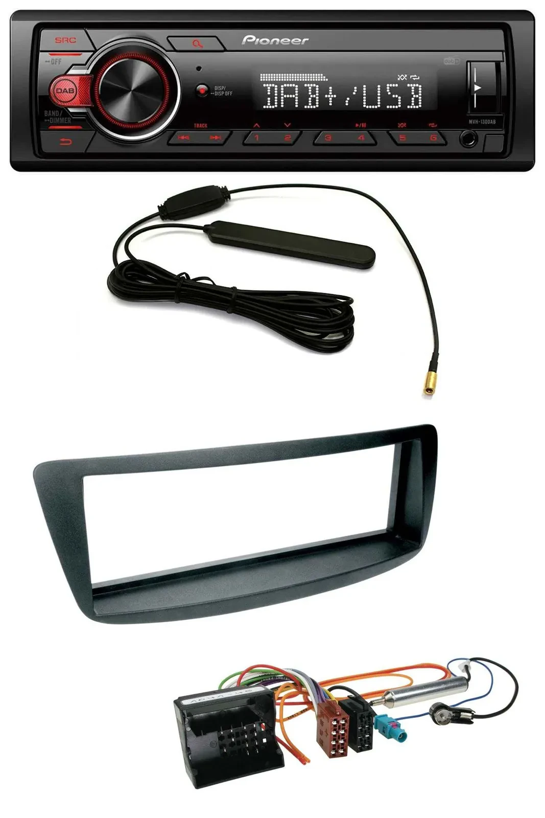 Pioneer MP3 DAB 1DIN AUX USB Autoradio für Citroen C1 Peugeot 107 Toyota Aygo 05