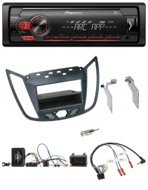 Автомагнитола Pioneer 1-DIN, DAB, MP3, USB, темно-серый, для Ford C-Max/Kuga, поддержка управления с руля