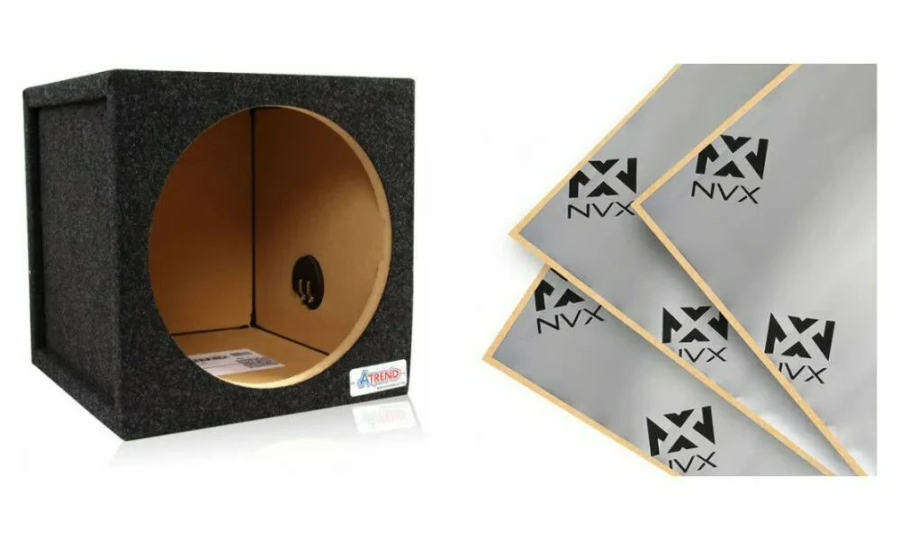 Atrend 12SQL Sealed 12" Subwoofer Enclosure with Sound Damping Trunk Kit Package