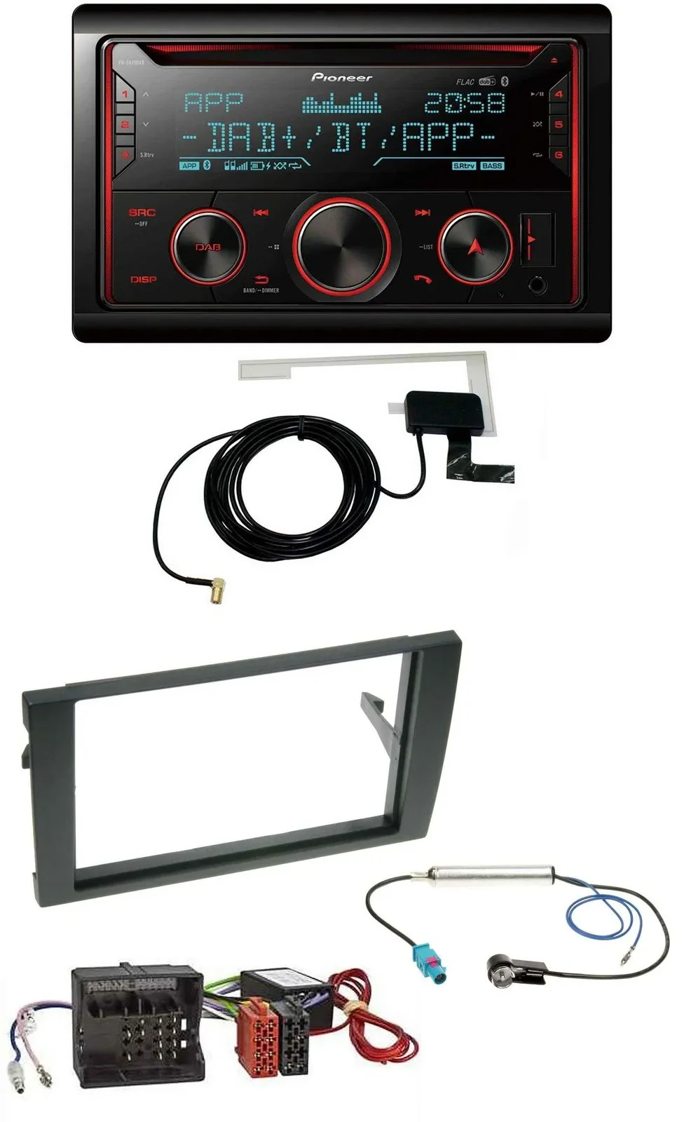 Pioneer 2DIN MP3 DAB USB CD Bluetooth Autoradio für Audi A4 B7 04-08 Aktivsystem